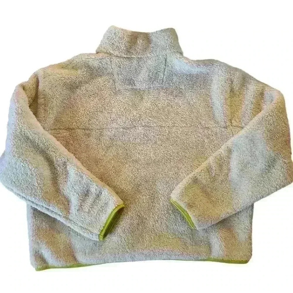 Girlfriend Collective Cream Yellow Recycled Fleece Half Zip Sweatshirt Pockets - Picture 5 of 16